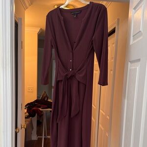 White House Black Market Rich Burgundy Midi Dress
